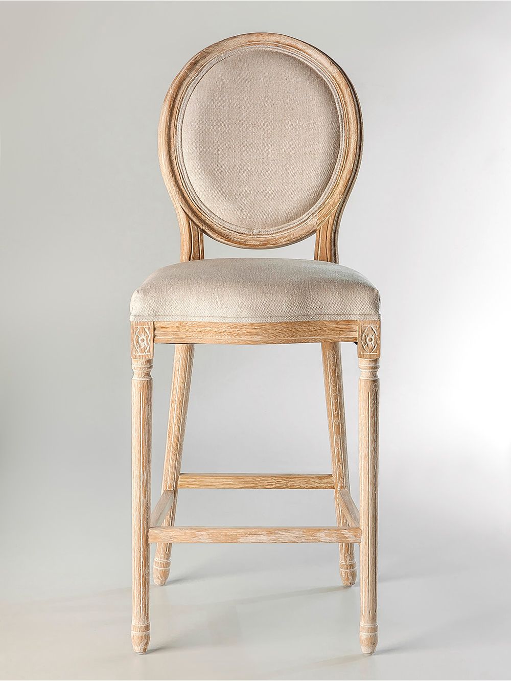 Banqueta Alta Paris Lino Crudo - Landmark