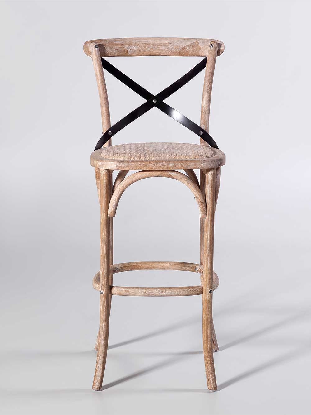 Banqueta Alta Maday Blanca y Metal - Landmark