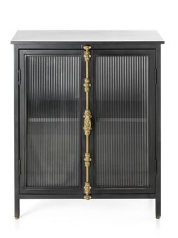 Mueble-bar-negro-con-puertas-de-vidrio-GALVAN-75X40X90-Landmark-0