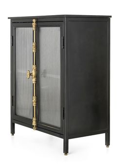 Mueble-bar-negro-con-puertas-de-vidrio-GALVAN-75X40X90-Landmark-1