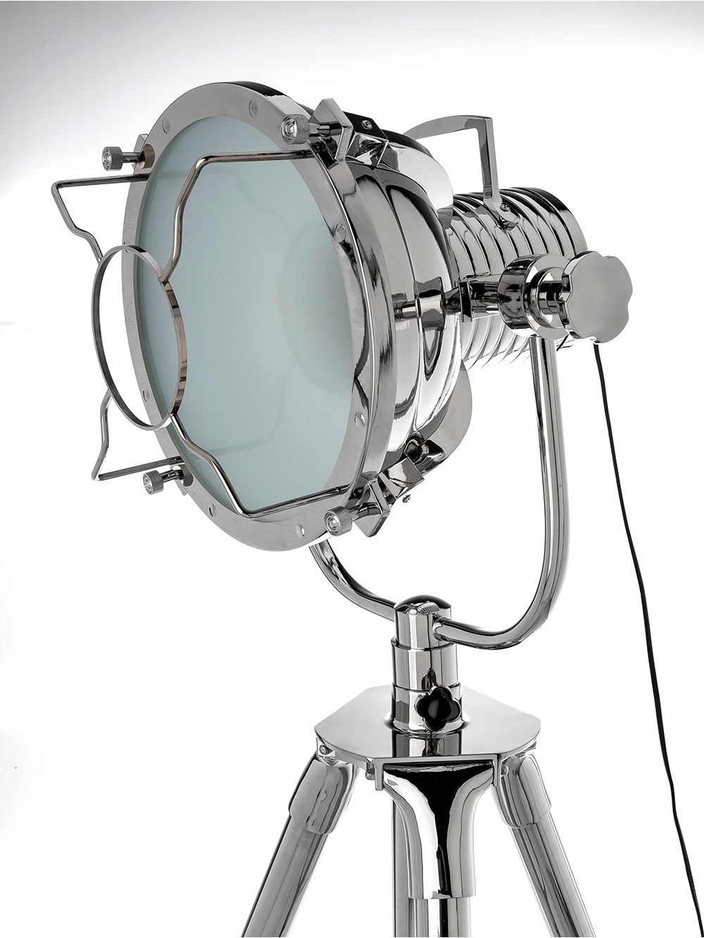 Lámpara de pie trípode proyector NAUTIC Cromo - Rendl
