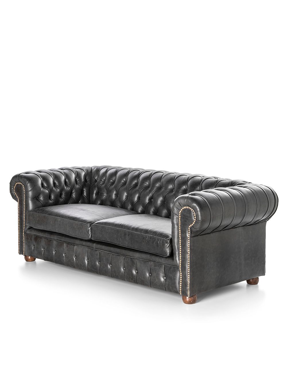 Sofa Chesterfield Cuero Trento Negro 240 Landmark