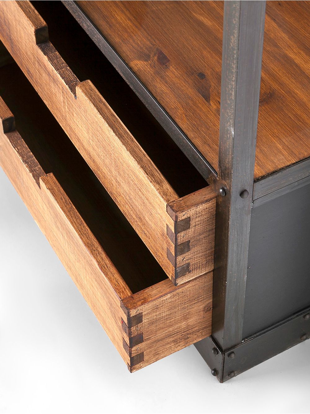 Estantería de metal y madera con escalera 210 cm. alto – DERBE MUEBLES